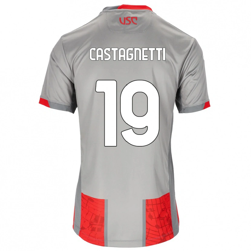 Danxen Barn Michele Castagnetti #19 Röd Grå Hemmatröja Matchtröjor 2025/26 Tröjor T-Tröja