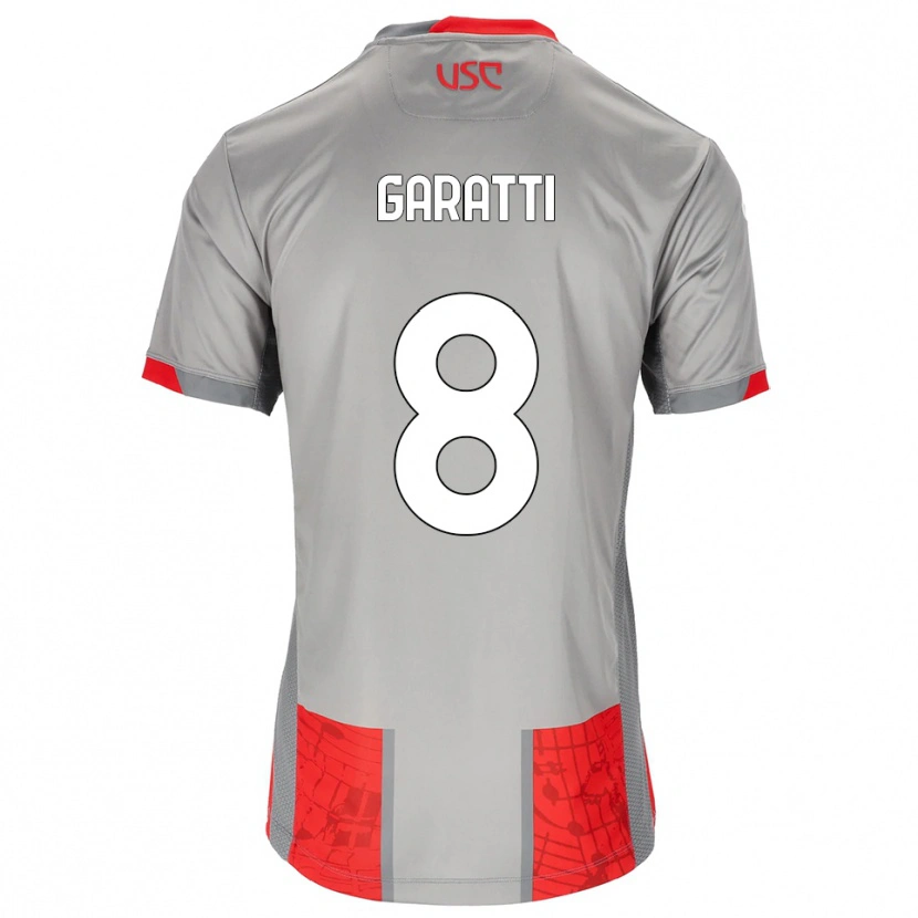 Danxen Barn Davide Garatti #8 Röd Grå Hemmatröja Matchtröjor 2025/26 Tröjor T-Tröja