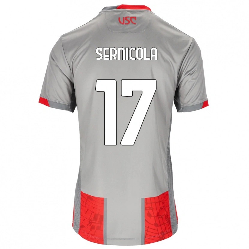 Danxen Barn Leonardo Sernicola #17 Röd Grå Hemmatröja Matchtröjor 2025/26 Tröjor T-Tröja