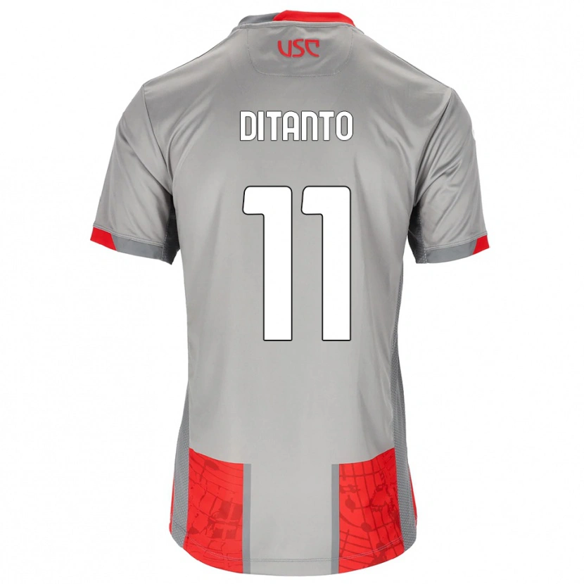 Danxen Barn Tiziano Ditanto #11 Röd Grå Hemmatröja Matchtröjor 2025/26 Tröjor T-Tröja