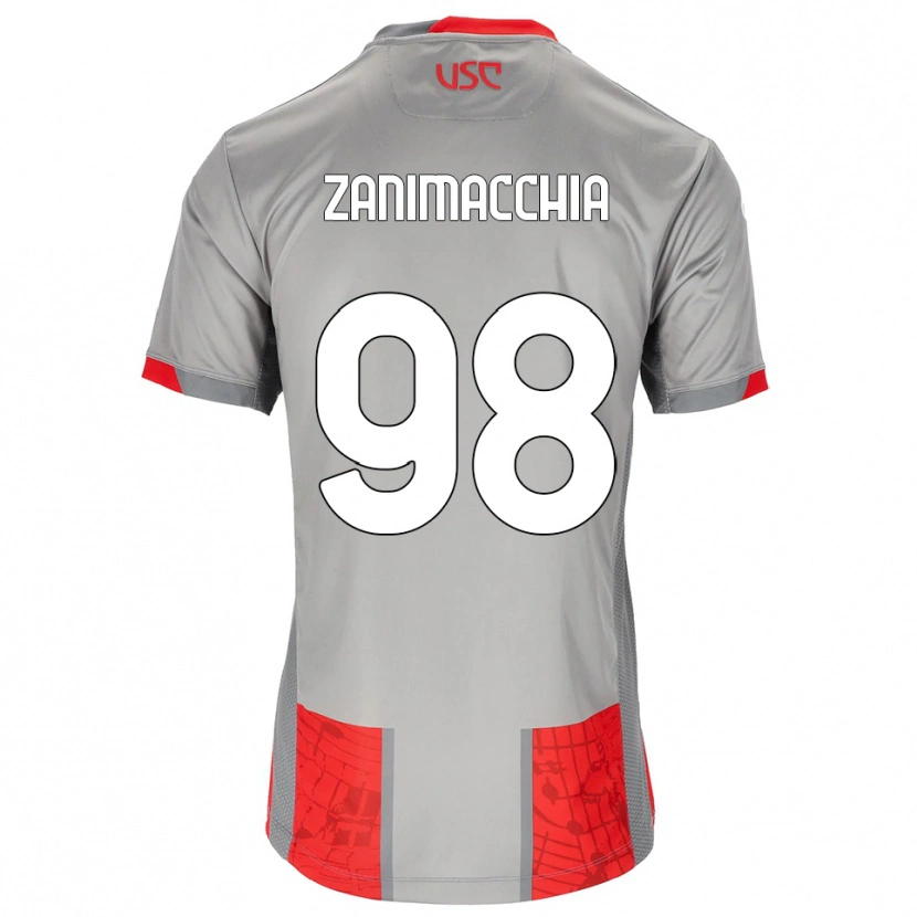 Danxen Barn Luca Zanimacchia #98 Röd Grå Hemmatröja Matchtröjor 2025/26 Tröjor T-Tröja