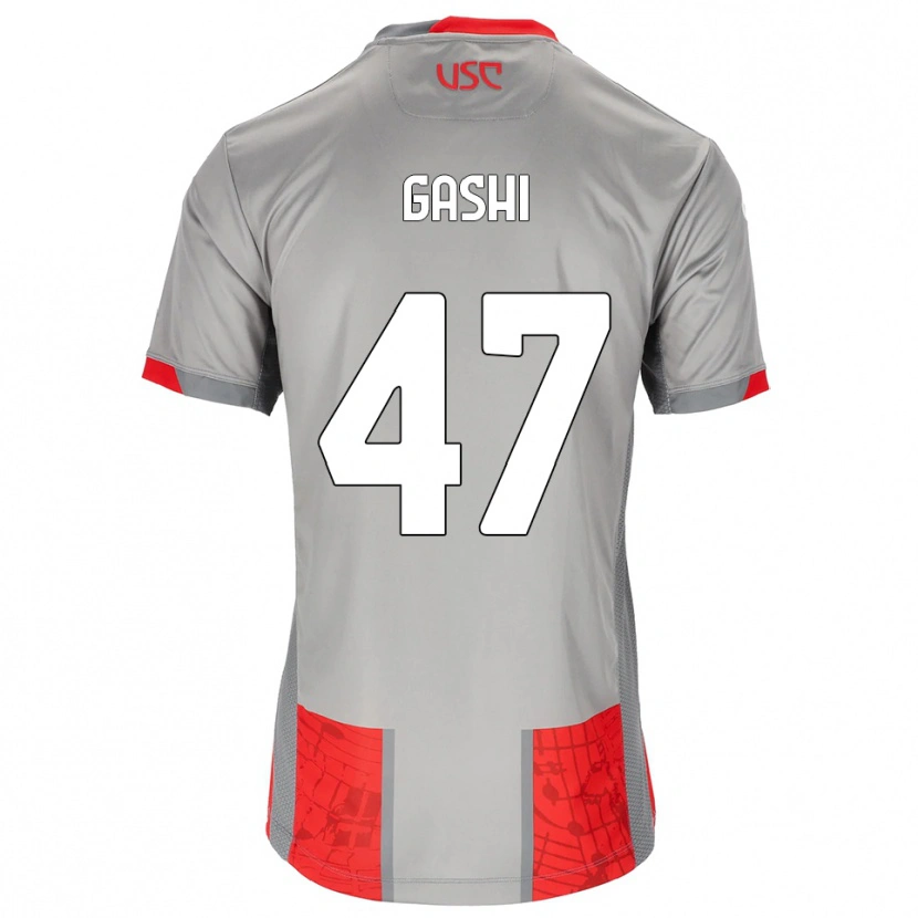 Danxen Barn Eduart Gashi #47 Röd Grå Hemmatröja Matchtröjor 2025/26 Tröjor T-Tröja