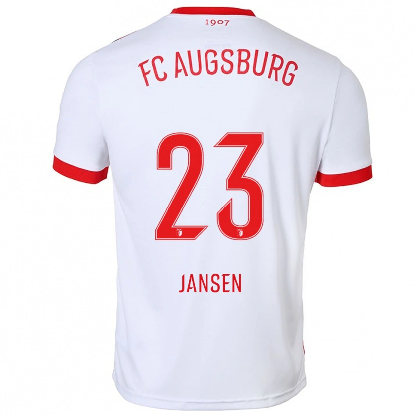 Danxen Barn Annika Jansen #23 Vit Röd Hemmatröja Matchtröjor 2025/26 Tröjor T-Tröja