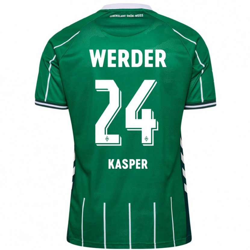 Danxen Barn Dominik Kasper #24 Grön Vit Hemmatröja Matchtröjor 2025/26 Tröjor T-Tröja