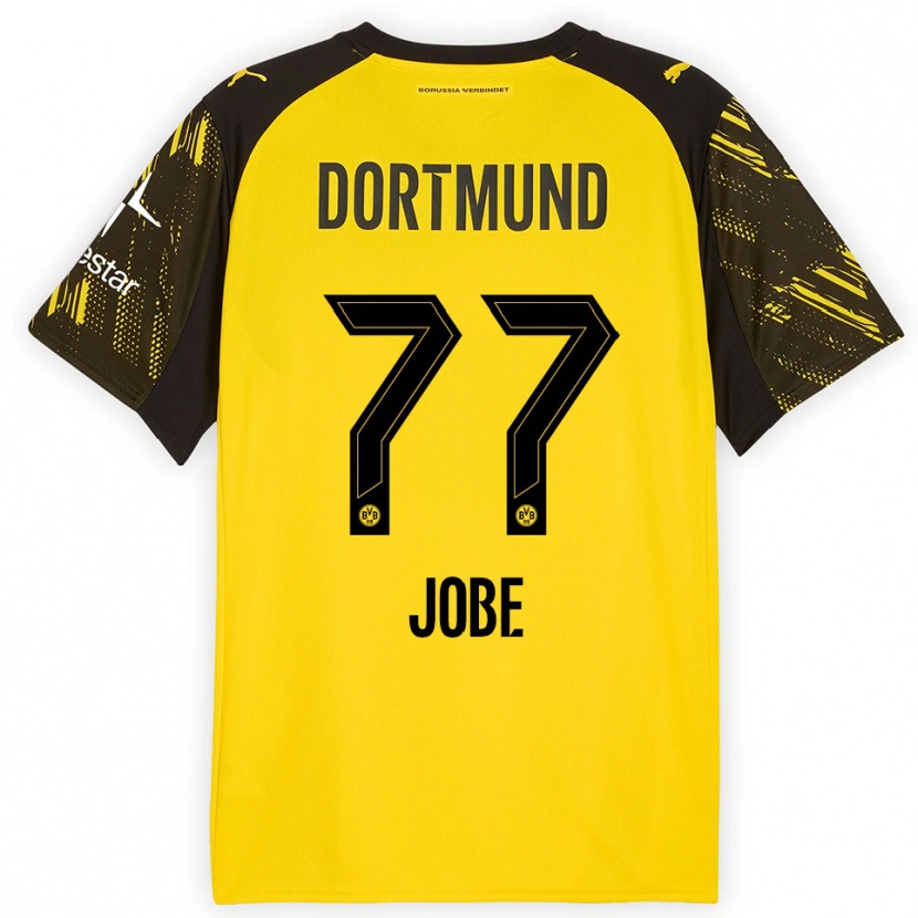 Danxen Barn Jobe Bellingham #77 Gul Svart Hemmatröja Matchtröjor 2025/26 Tröjor T-Tröja