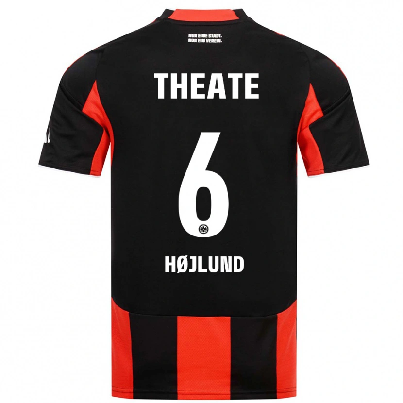 Danxen Barn Oscar Højlund #6 Svart Röd Hemmatröja Matchtröjor 2025/26 Tröjor T-Tröja