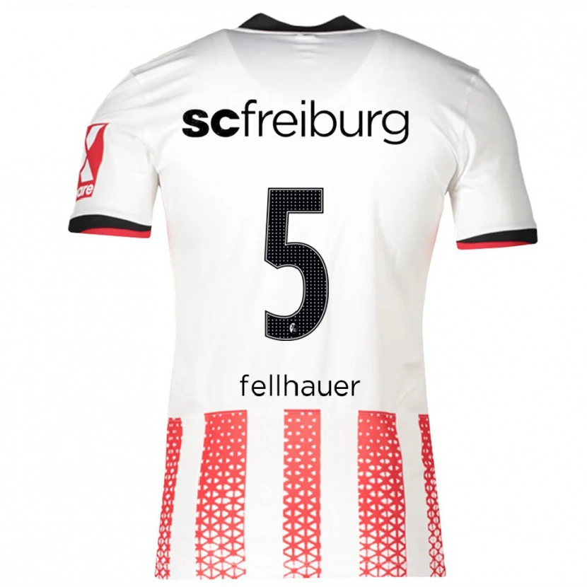 Danxen Barn Kim Fellhauer #5 Vit Röd Hemmatröja Matchtröjor 2025/26 Tröjor T-Tröja