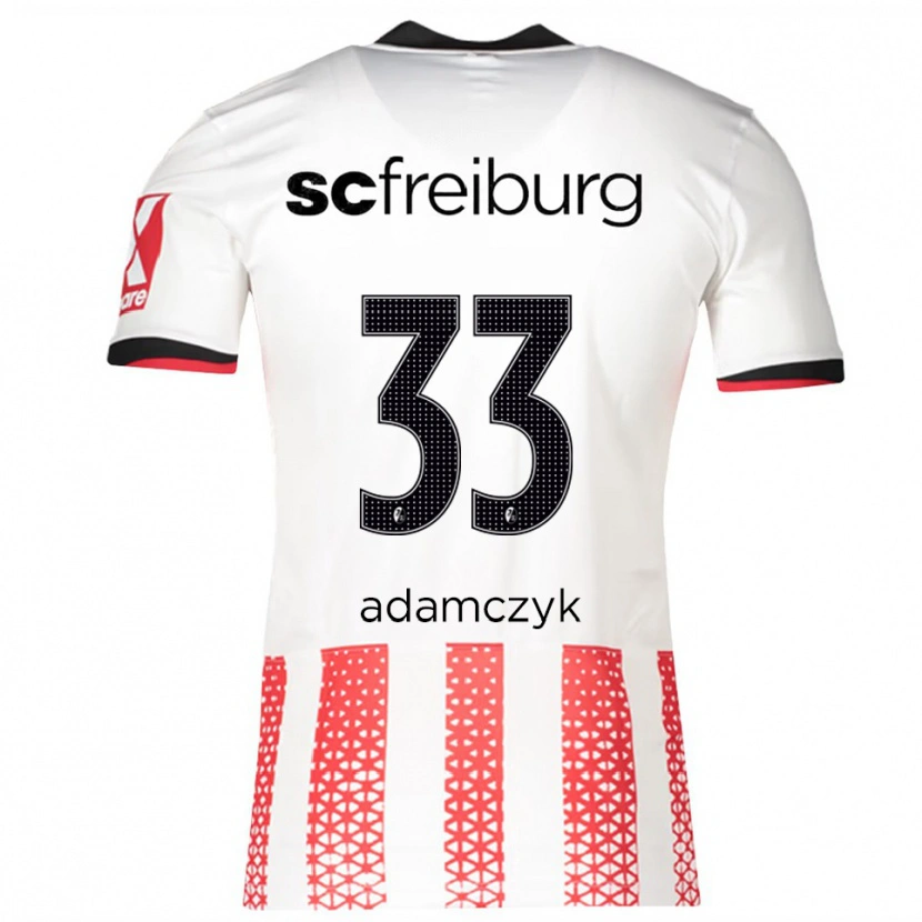 Danxen Barn Rebecca Adamczyk #33 Vit Röd Hemmatröja Matchtröjor 2025/26 Tröjor T-Tröja
