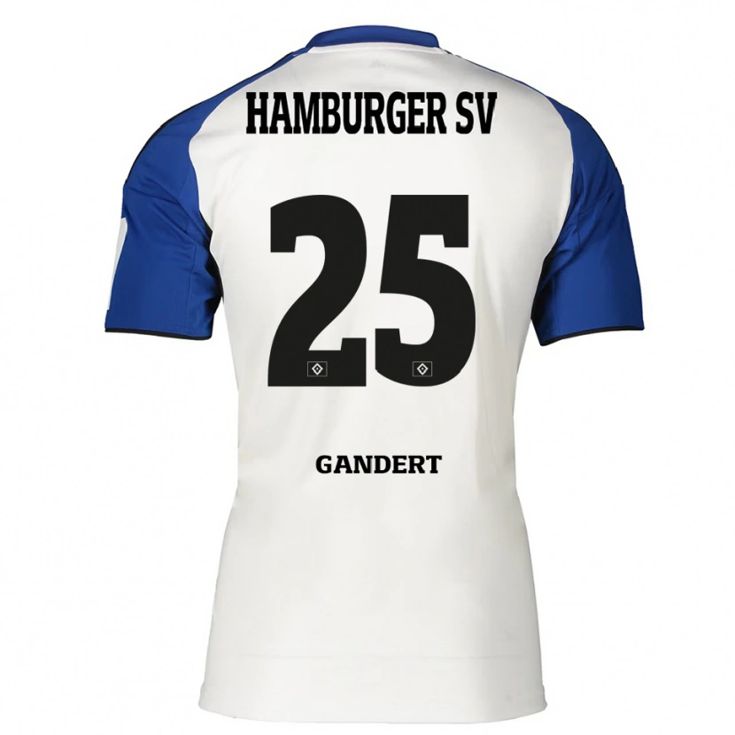 Danxen Barn Jeremy Gandert #25 Vit Blå Hemmatröja Matchtröjor 2025/26 Tröjor T-Tröja