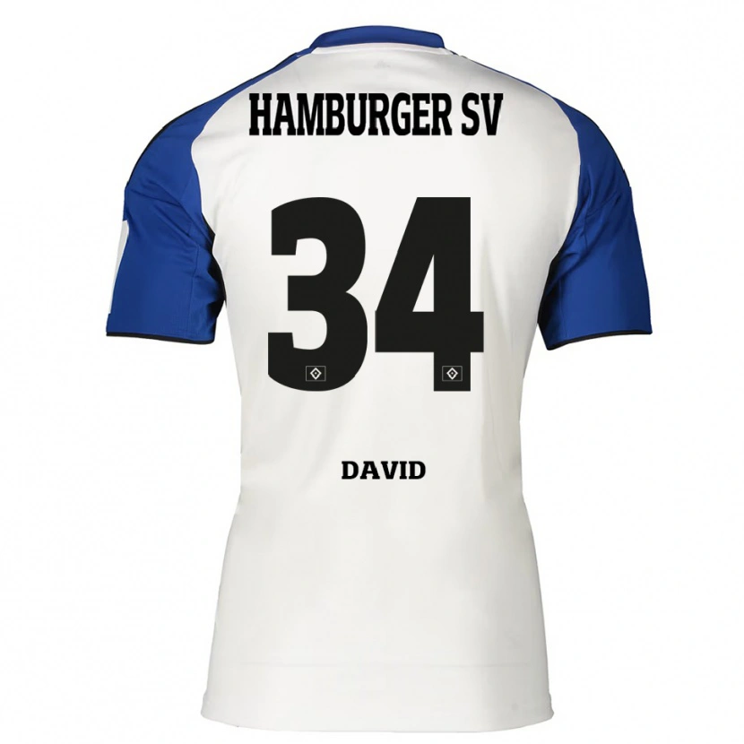 Danxen Barn Jonas David #34 Vit Blå Hemmatröja Matchtröjor 2025/26 Tröjor T-Tröja