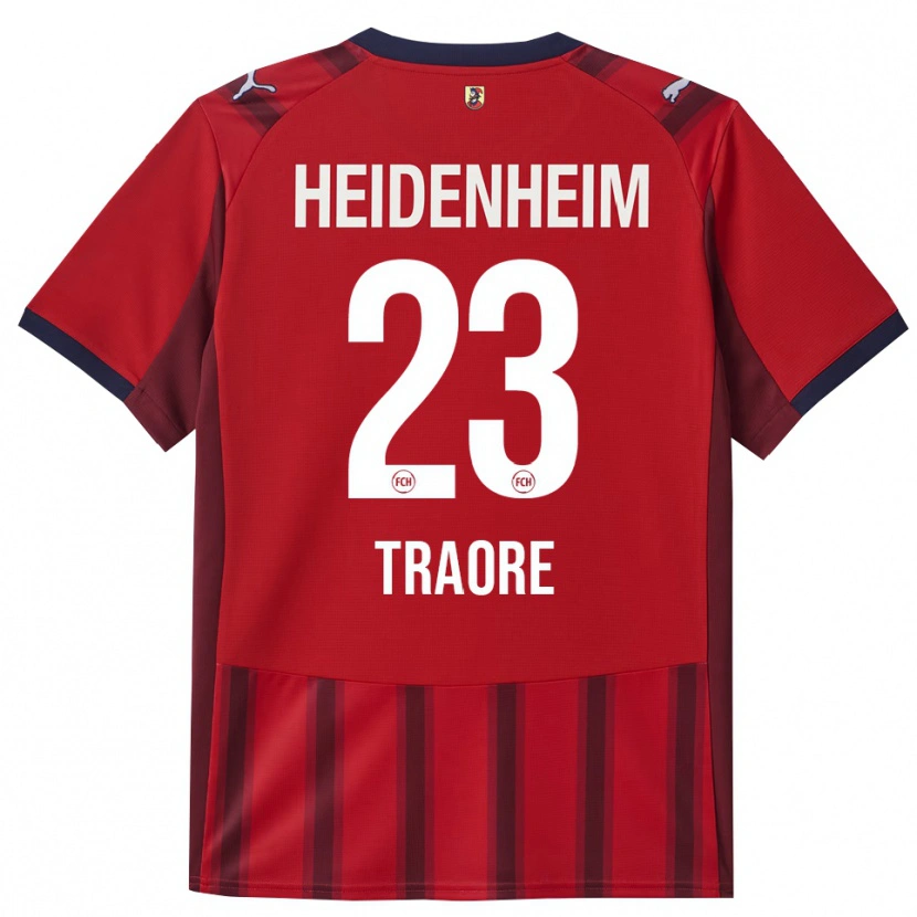 Danxen Barn Omar Traoré #23 Röd Marinblå Hemmatröja Matchtröjor 2025/26 Tröjor T-Tröja
