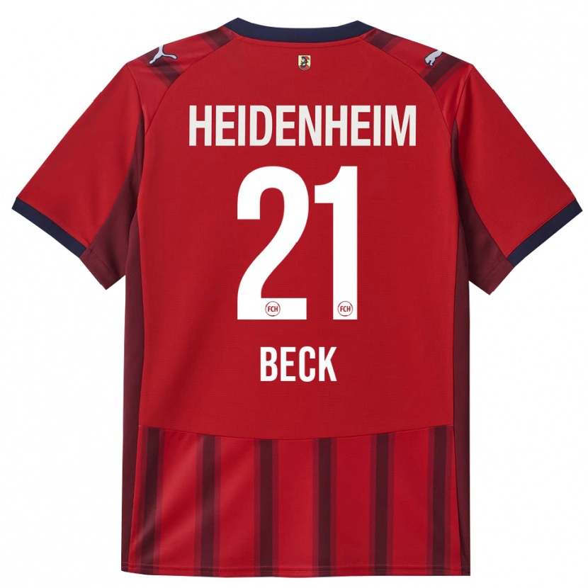 Danxen Barn Adrian Beck #21 Röd Marinblå Hemmatröja Matchtröjor 2025/26 Tröjor T-Tröja