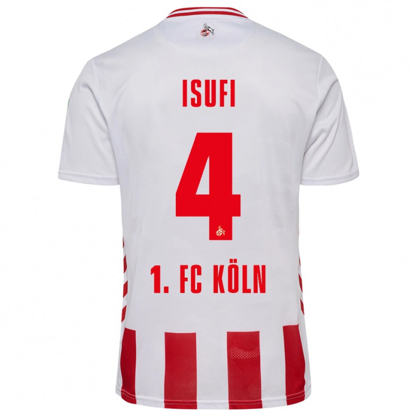 Danxen Barn Leo Isufi #4 Vit Röd Hemmatröja Matchtröjor 2025/26 Tröjor T-Tröja