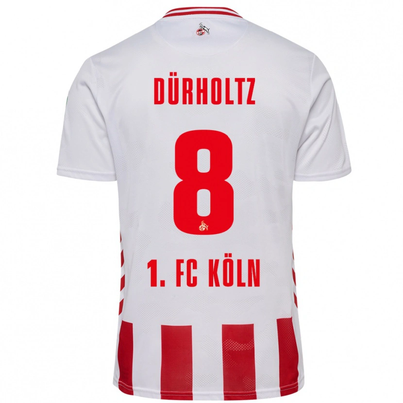 Danxen Barn Luca Dürholtz #8 Vit Röd Hemmatröja Matchtröjor 2025/26 Tröjor T-Tröja