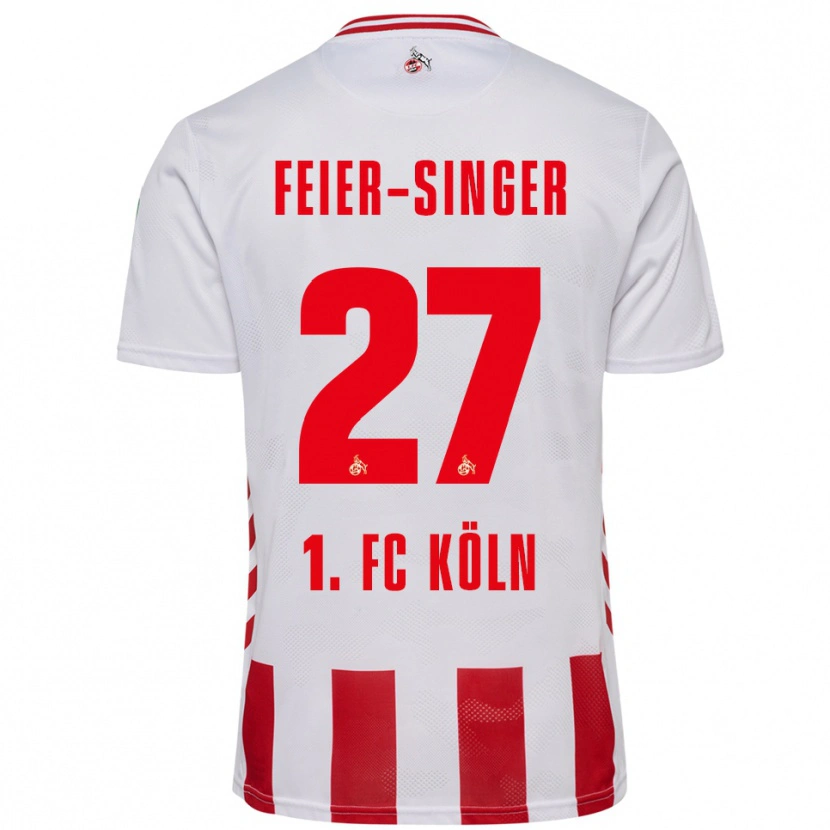 Danxen Barn Laura Feier-Singer #27 Vit Röd Hemmatröja Matchtröjor 2025/26 Tröjor T-Tröja