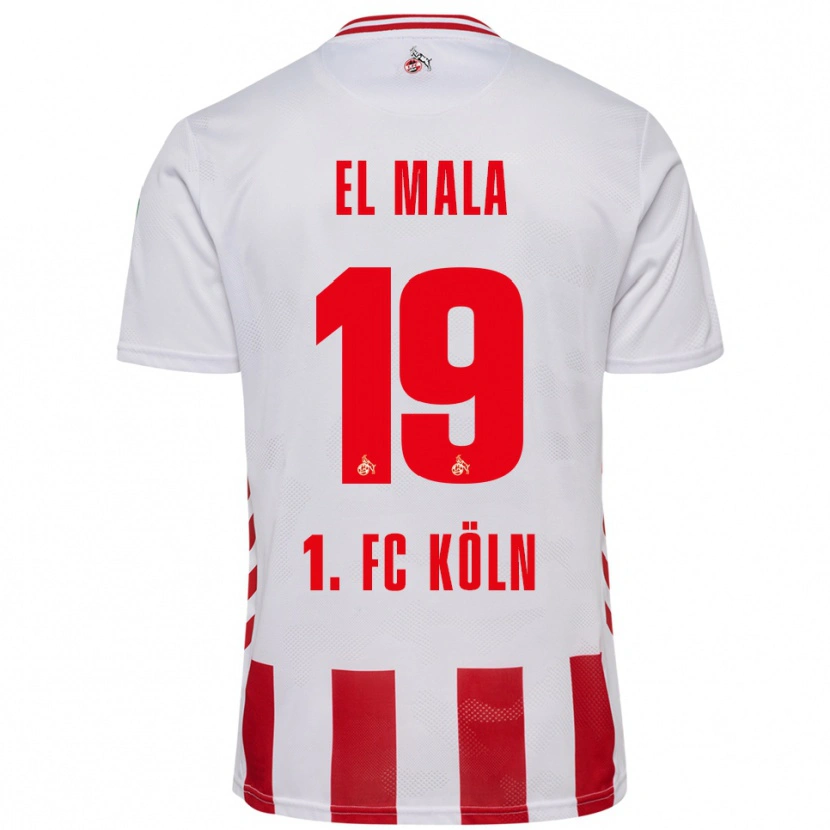 Danxen Barn Malek El Mala #19 Vit Röd Hemmatröja Matchtröjor 2025/26 Tröjor T-Tröja