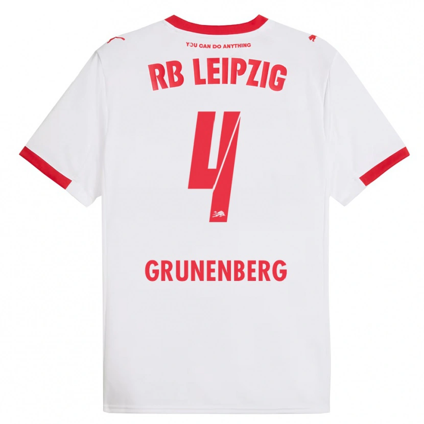 Danxen Barn Rucy Grunenberg #4 Vit Röd Hemmatröja Matchtröjor 2025/26 Tröjor T-Tröja