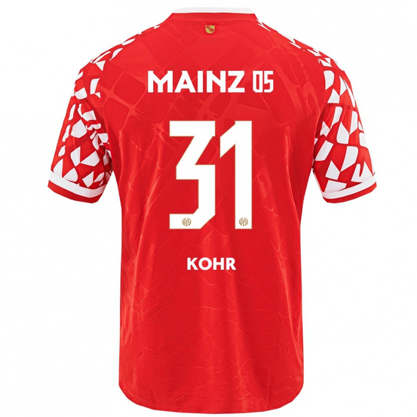 Danxen Barn Dominik Kohr #31 Röd Vit Hemmatröja Matchtröjor 2025/26 Tröjor T-Tröja