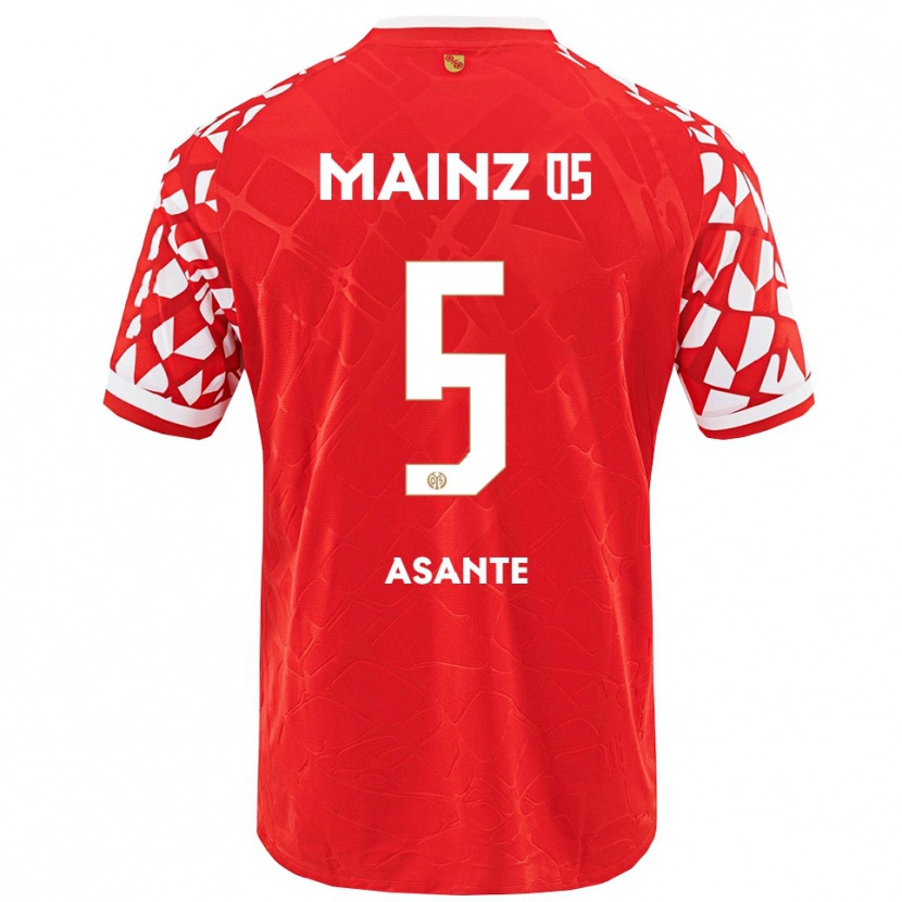 Danxen Barn Marvin Asante #5 Röd Vit Hemmatröja Matchtröjor 2025/26 Tröjor T-Tröja