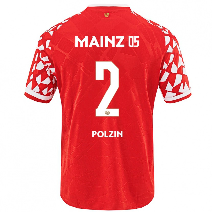 Danxen Barn Maximilian Polzin #2 Röd Vit Hemmatröja Matchtröjor 2025/26 Tröjor T-Tröja
