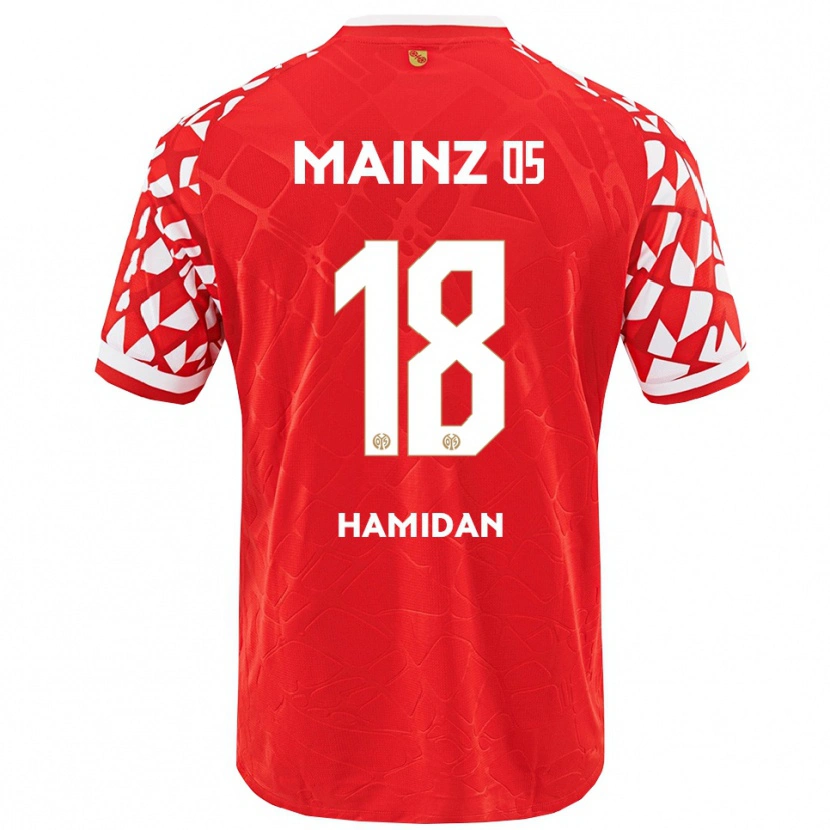 Danxen Barn Ilyas Hamidan #18 Röd Vit Hemmatröja Matchtröjor 2025/26 Tröjor T-Tröja
