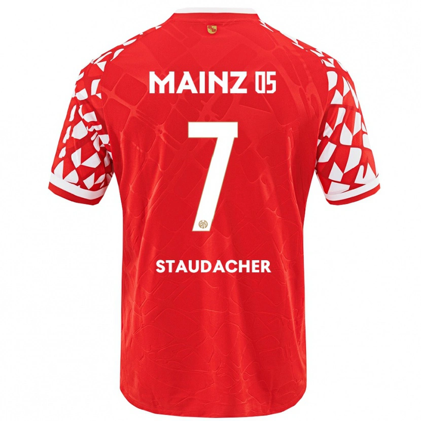 Danxen Barn Leon Staudacher #7 Röd Vit Hemmatröja Matchtröjor 2025/26 Tröjor T-Tröja