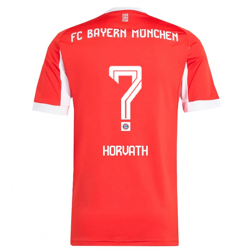 Danxen Barn Jakob Horvath #0 Röd Vit Hemmatröja Matchtröjor 2025/26 Tröjor T-Tröja