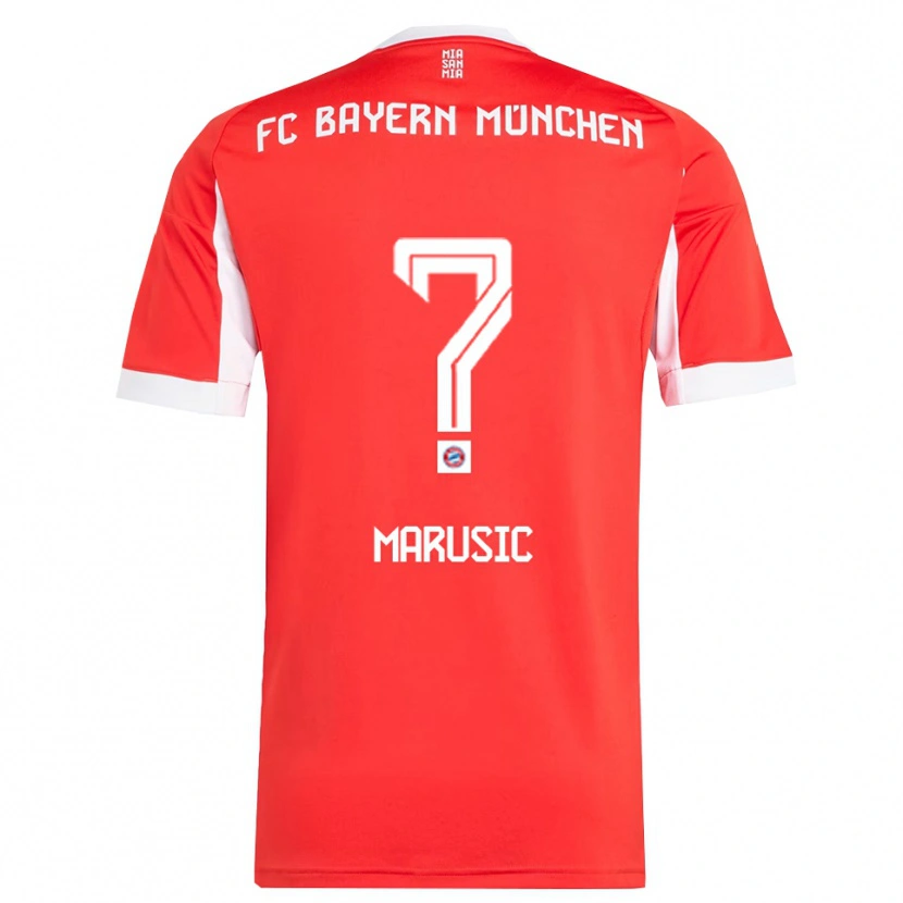 Danxen Barn Gabriel Marusic #0 Röd Vit Hemmatröja Matchtröjor 2025/26 Tröjor T-Tröja