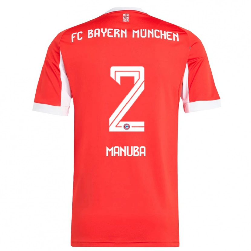 Danxen Barn Vincent Manuba #2 Röd Vit Hemmatröja Matchtröjor 2025/26 Tröjor T-Tröja