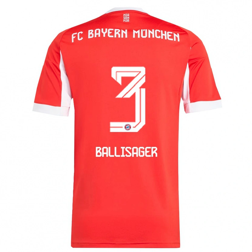 Danxen Barn Stine Ballisager #3 Röd Vit Hemmatröja Matchtröjor 2025/26 Tröjor T-Tröja