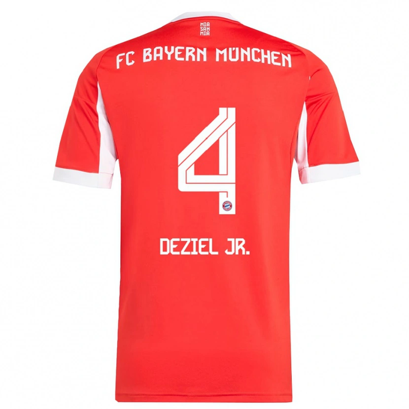 Danxen Barn Robert Deziel Jr. #4 Röd Vit Hemmatröja Matchtröjor 2025/26 Tröjor T-Tröja