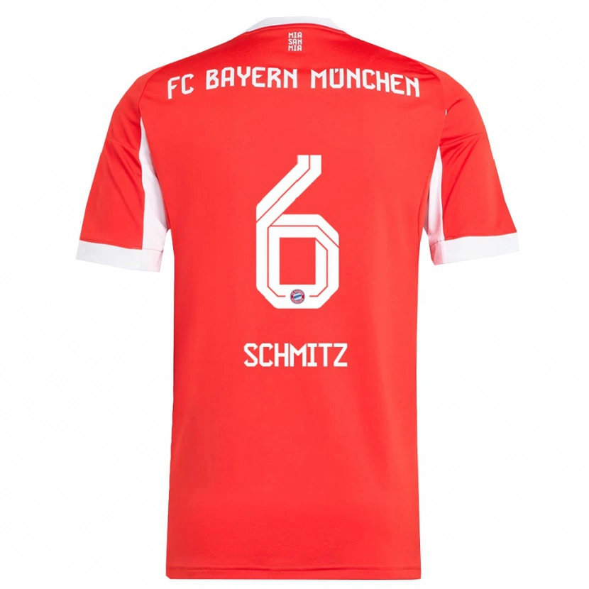 Danxen Barn Benno Schmitz #6 Röd Vit Hemmatröja Matchtröjor 2025/26 Tröjor T-Tröja