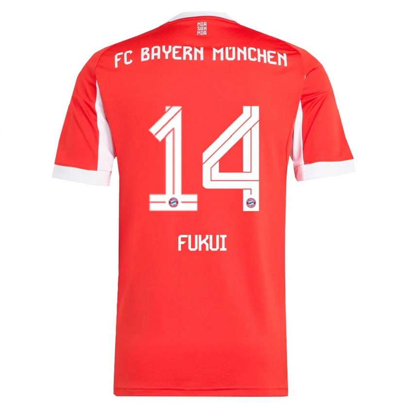 Danxen Barn Taichi Fukui #14 Röd Vit Hemmatröja Matchtröjor 2025/26 Tröjor T-Tröja