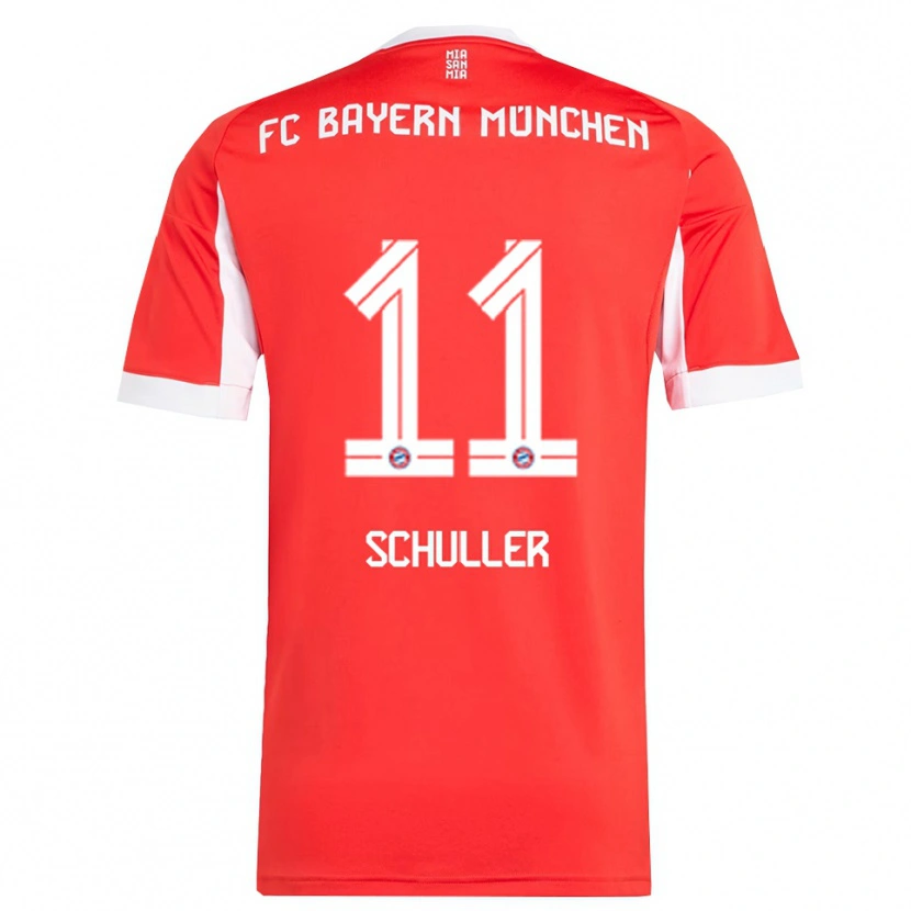 Danxen Barn Lea Schuller #11 Röd Vit Hemmatröja Matchtröjor 2025/26 Tröjor T-Tröja