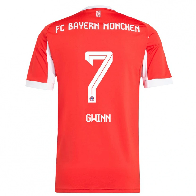 Danxen Barn Giulia Gwinn #7 Röd Vit Hemmatröja Matchtröjor 2025/26 Tröjor T-Tröja
