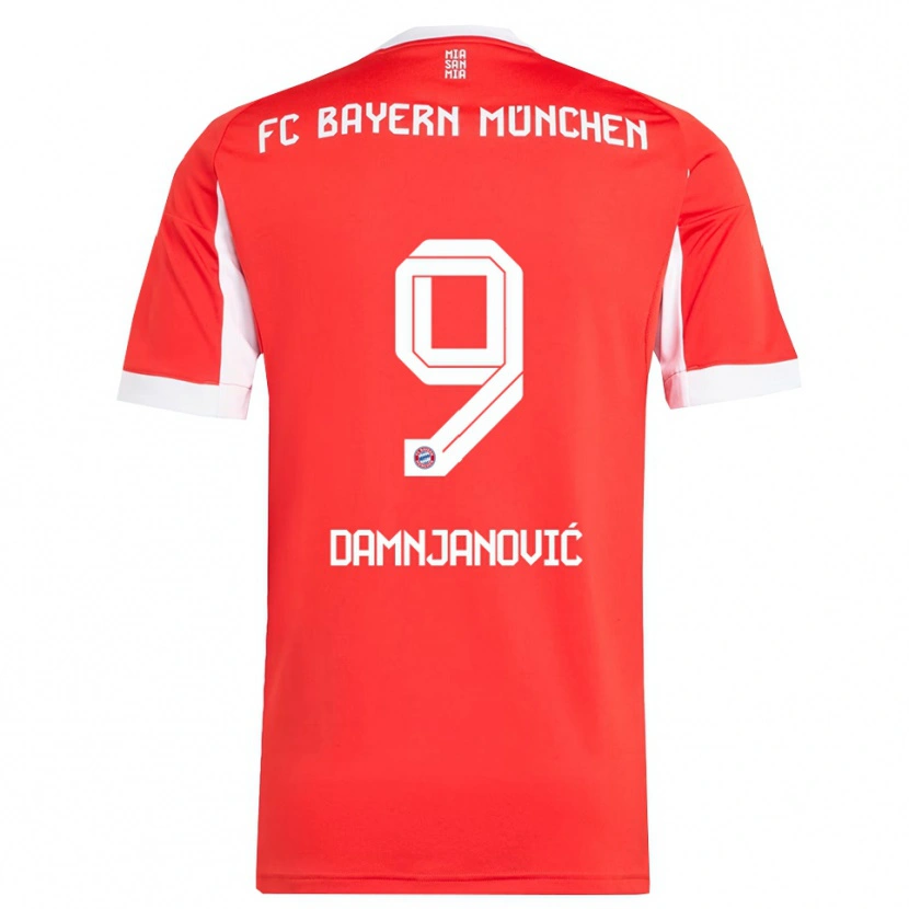 Danxen Barn Jovana Damnjanović #9 Röd Vit Hemmatröja Matchtröjor 2025/26 Tröjor T-Tröja