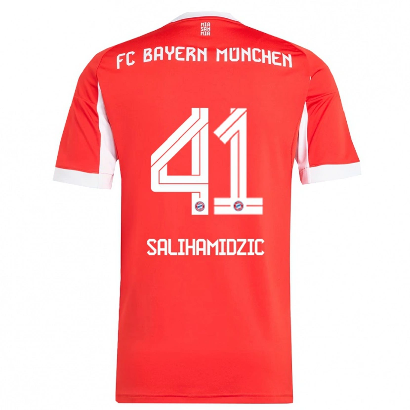 Danxen Barn Nick Salihamidzic #41 Röd Vit Hemmatröja Matchtröjor 2025/26 Tröjor T-Tröja