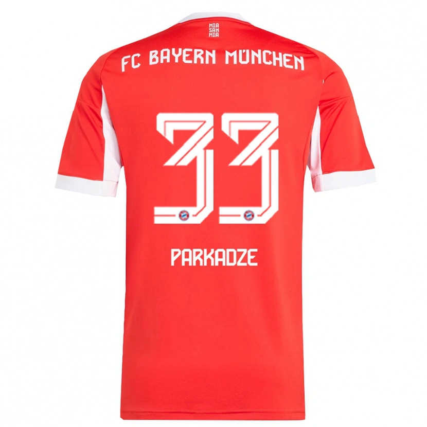 Danxen Barn Luka Parkadze #33 Röd Vit Hemmatröja Matchtröjor 2025/26 Tröjor T-Tröja