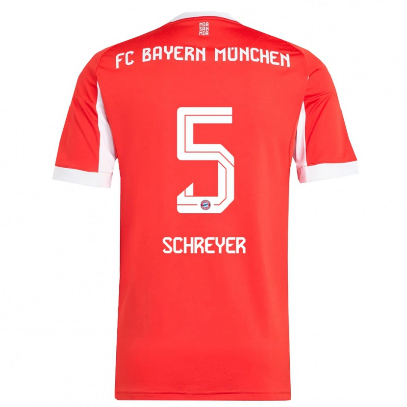 Danxen Barn Tim Schreyer #5 Röd Vit Hemmatröja Matchtröjor 2025/26 Tröjor T-Tröja