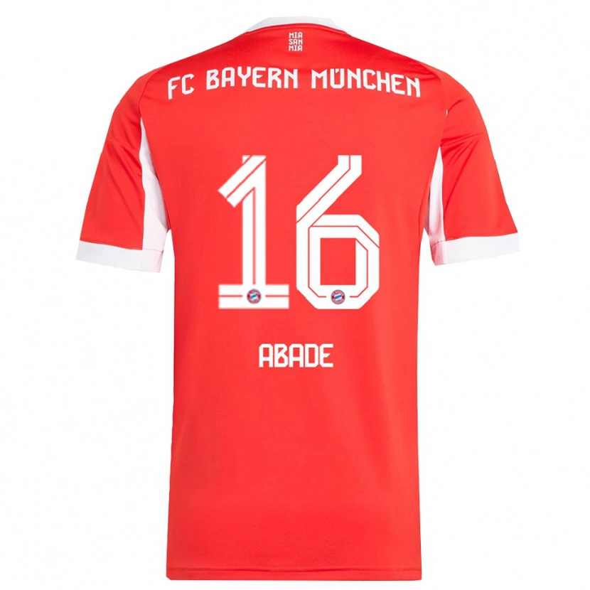 Danxen Barn Daniel Abade #16 Röd Vit Hemmatröja Matchtröjor 2025/26 Tröjor T-Tröja