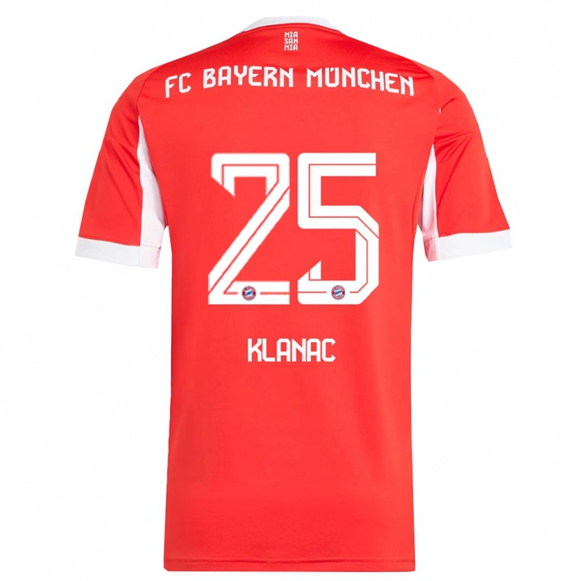 Danxen Barn Luka Klanac #25 Röd Vit Hemmatröja Matchtröjor 2025/26 Tröjor T-Tröja