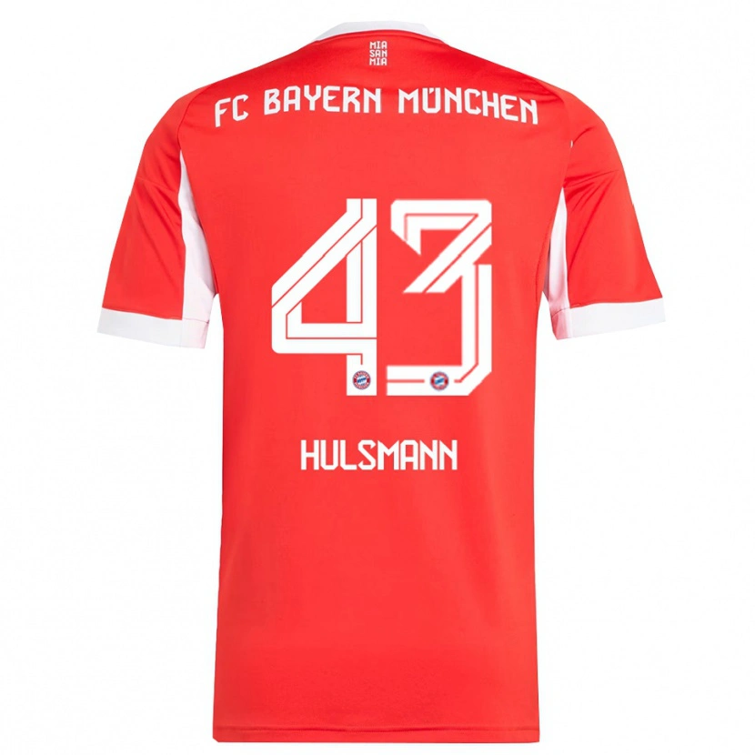 Danxen Barn Tom Hulsmann #43 Röd Vit Hemmatröja Matchtröjor 2025/26 Tröjor T-Tröja