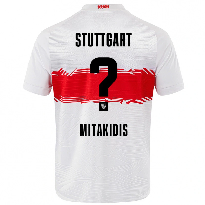 Danxen Barn Dimitrios Mitakidis #0 Vit Röd Hemmatröja Matchtröjor 2025/26 Tröjor T-Tröja