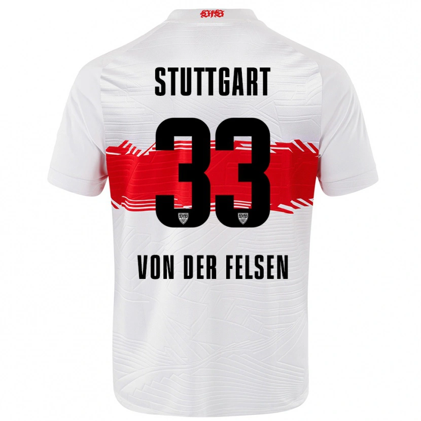Danxen Barn Jerik Von Der Felsen #33 Vit Röd Hemmatröja Matchtröjor 2025/26 Tröjor T-Tröja