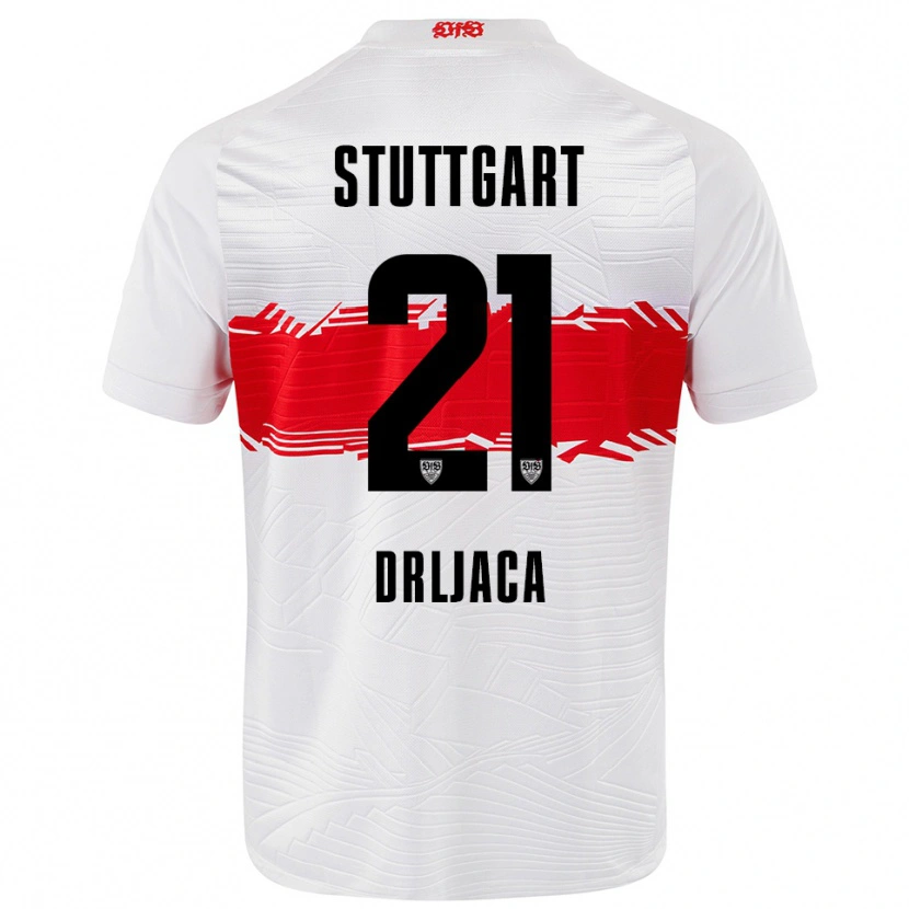 Danxen Barn Stefan Drljaca #21 Vit Röd Hemmatröja Matchtröjor 2025/26 Tröjor T-Tröja