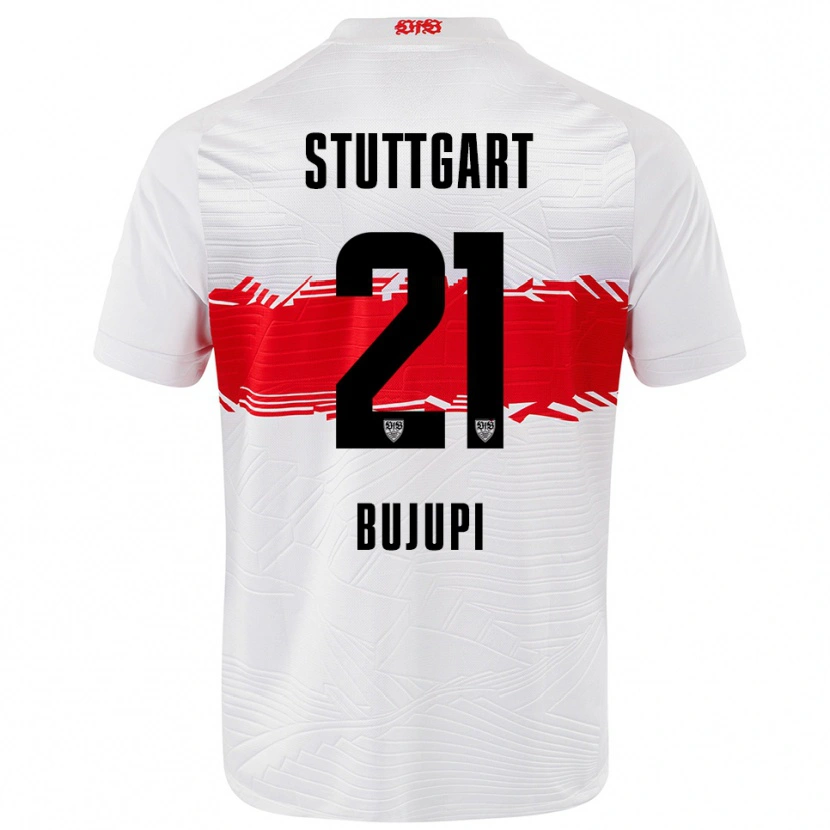 Danxen Barn Eliot Bujupi #21 Vit Röd Hemmatröja Matchtröjor 2025/26 Tröjor T-Tröja