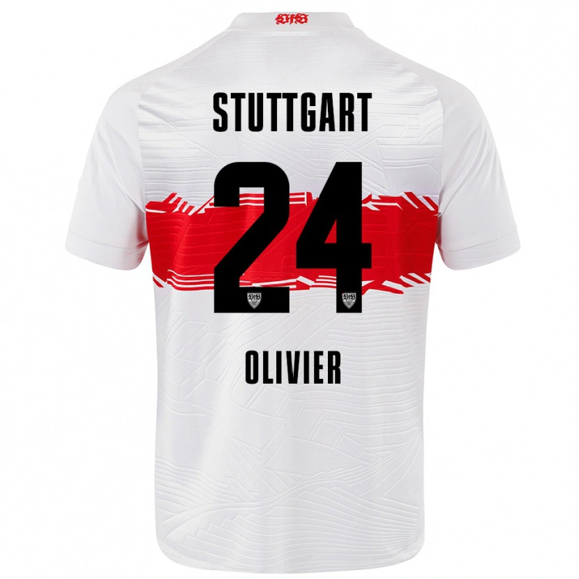 Danxen Barn Christopher Olivier #24 Vit Röd Hemmatröja Matchtröjor 2025/26 Tröjor T-Tröja
