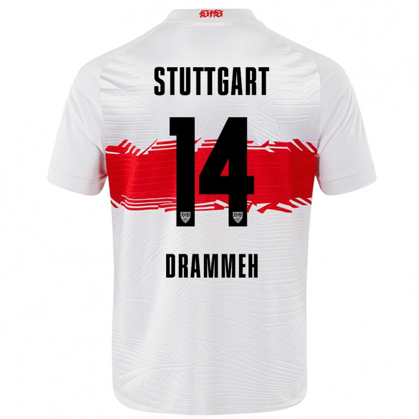 Danxen Barn Mohamed Drammeh #14 Vit Röd Hemmatröja Matchtröjor 2025/26 Tröjor T-Tröja