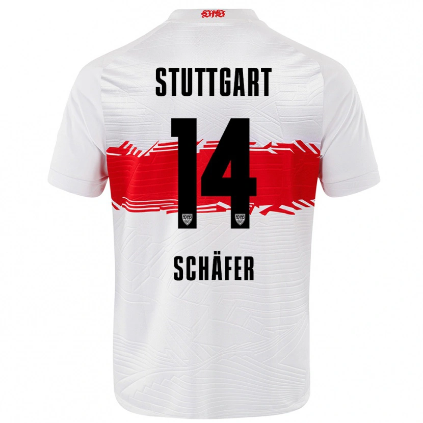 Danxen Barn Katharina Schäfer #14 Vit Röd Hemmatröja Matchtröjor 2025/26 Tröjor T-Tröja