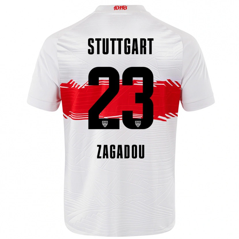 Danxen Barn Dan-Axel Zagadou #23 Vit Röd Hemmatröja Matchtröjor 2025/26 Tröjor T-Tröja